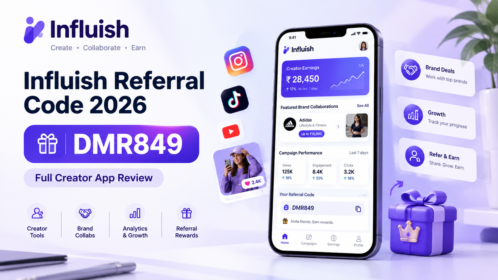 Influish Referral Code: DMR849 | Full Creator App Review 2026
