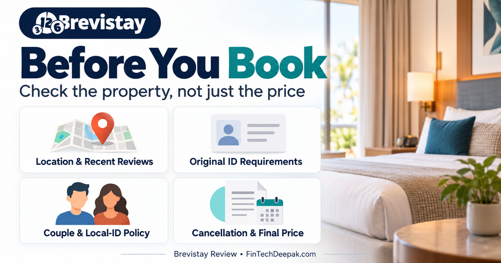 Brevistay review checklist covering location, ID rules, guest policies and cancellation