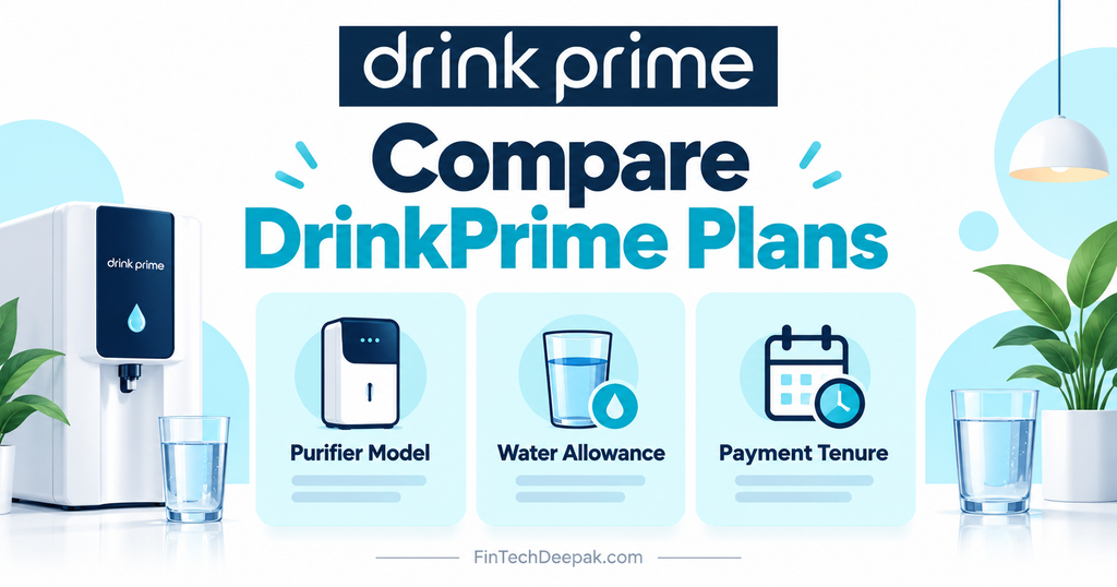 Compare DrinkPrime plans by purifier model, water allowance and payment tenure