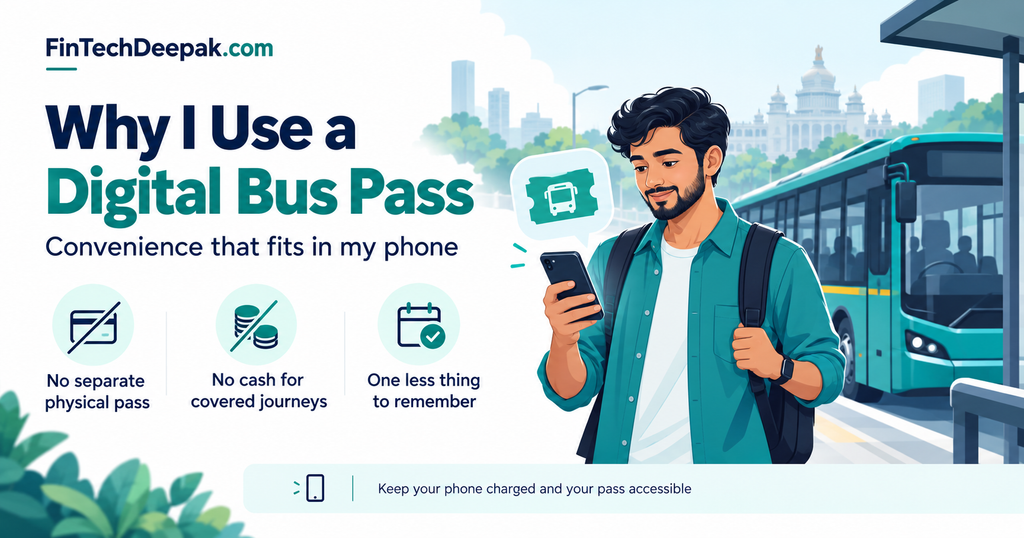 Digital BMTC bus pass benefits: no separate physical pass, no cash for covered journeys and one less thing to remember.