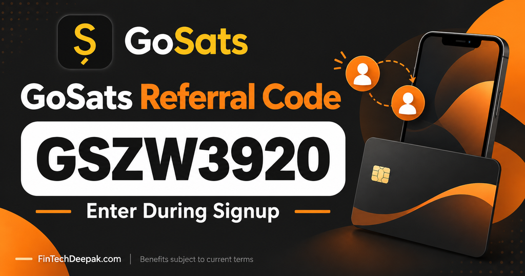 GoSats referral code GSZW3920 to enter during signup