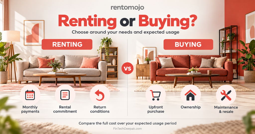 Renting versus buying comparison covering payments, ownership and maintenance