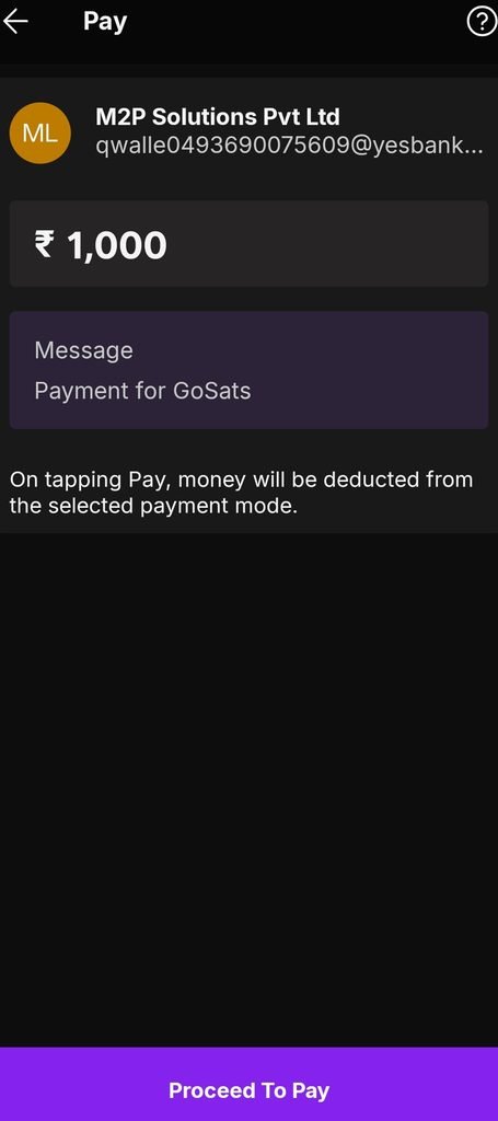 gosats money loading no charges Payment proof